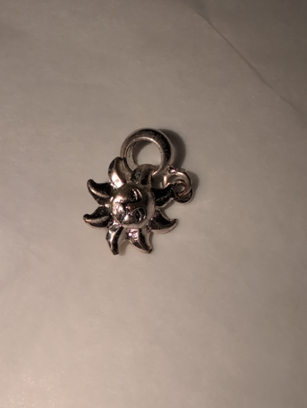 ✨5/$15✨ Mini Sun Face Charm Pendant - Silver Tone